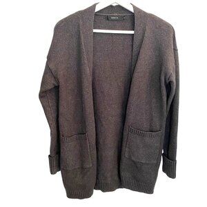 Zesica Open Front Cardigan‎ Sweater Women's S Neutral Brown Grannycore Academia
